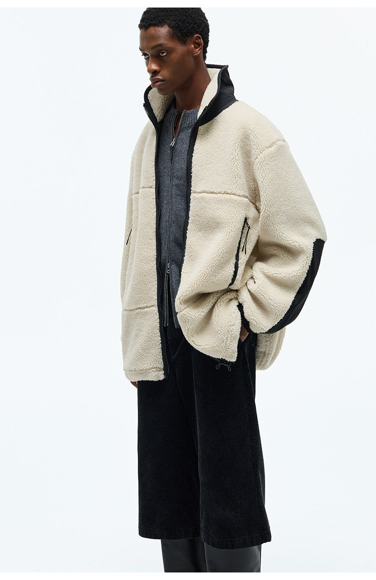 Wool-Blend Fleece Mid-Length Coat