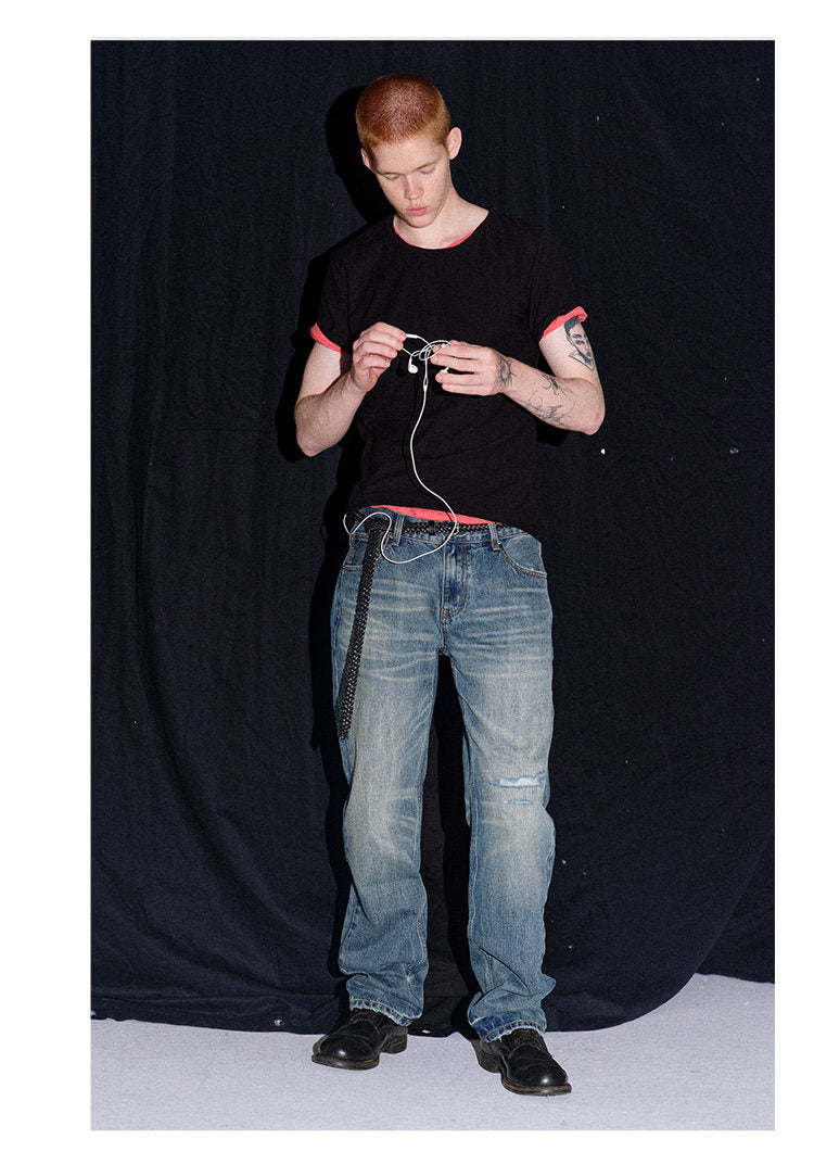 Vintage Washed Denim Jeans
