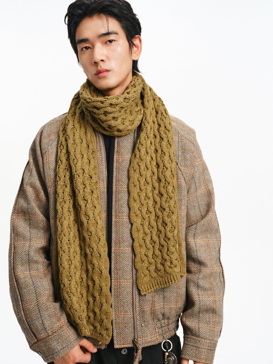 Cable-knit Heated Long Scarf