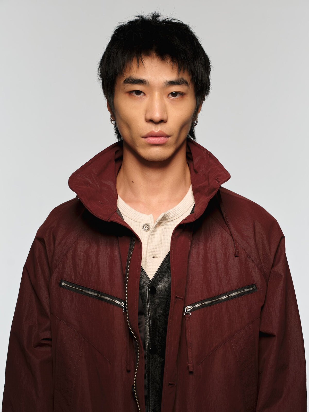 Coated, Wax-Finished Hooded Jacket