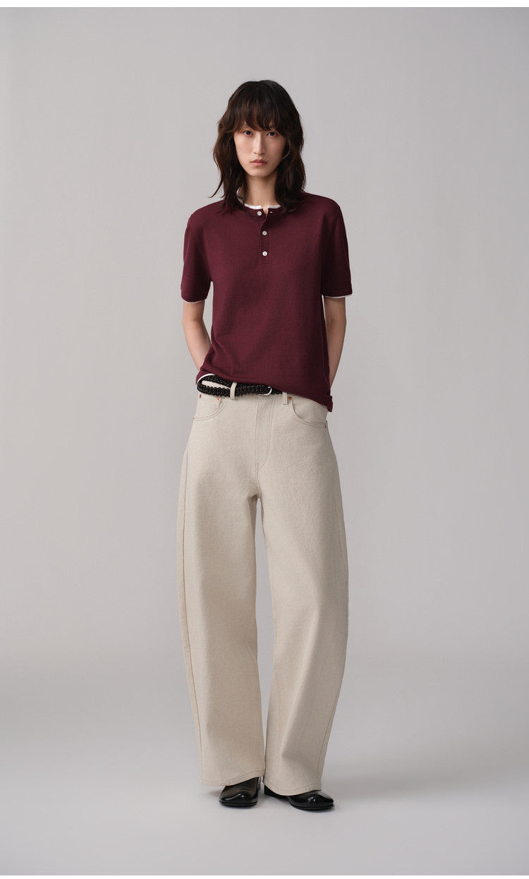 3D Cut Patchwork Silhouette Casual Pants