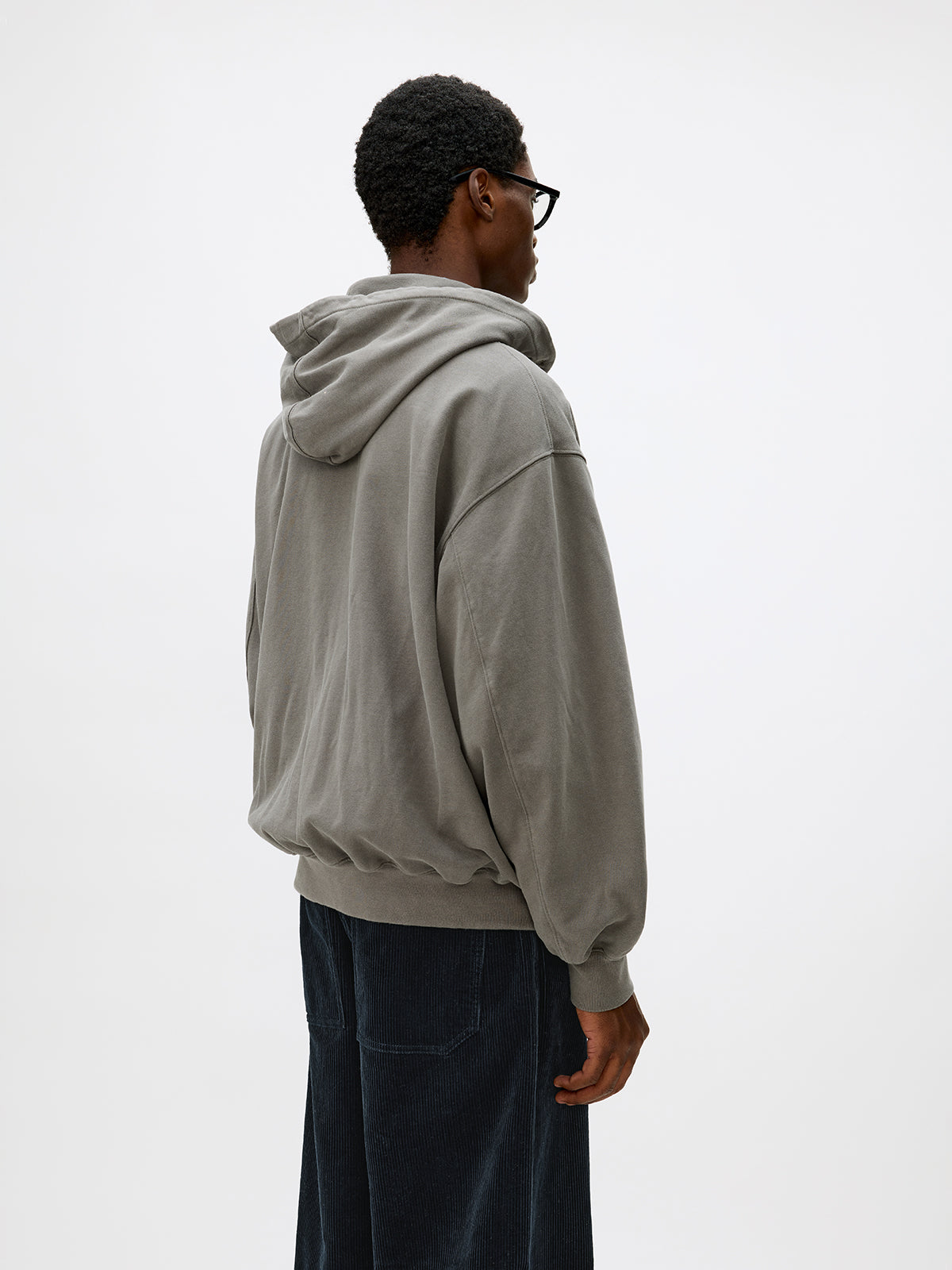 Wash-Damaged Zipper Sweatshirt