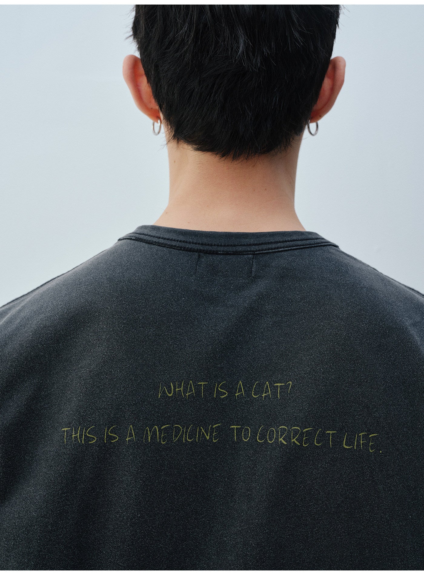 Cat Print Crew Neck T-Shirt