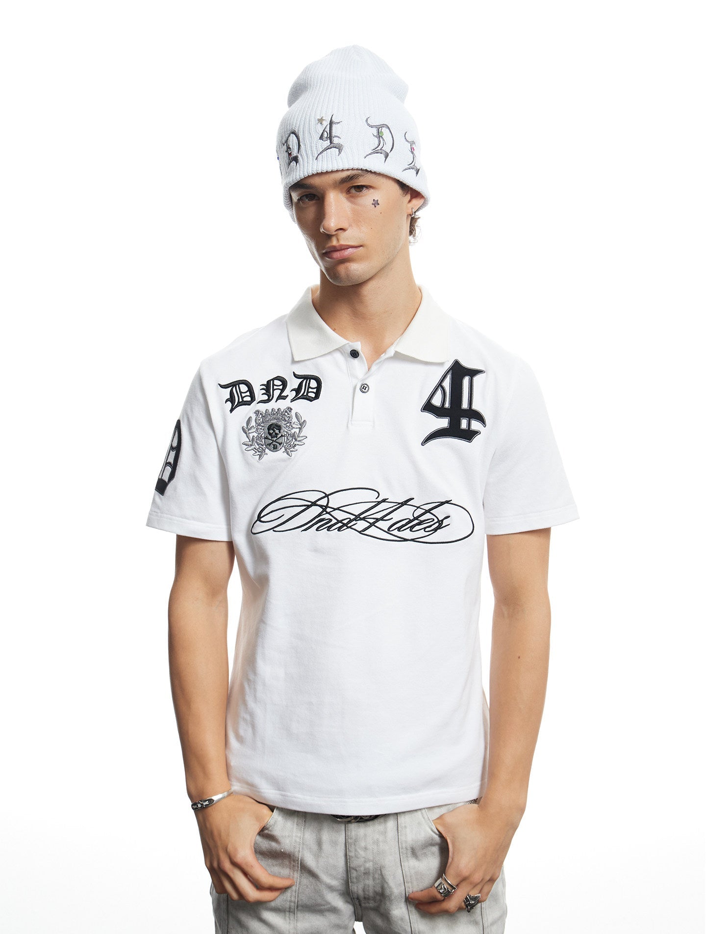 Retro Embroidered Polo Shirt