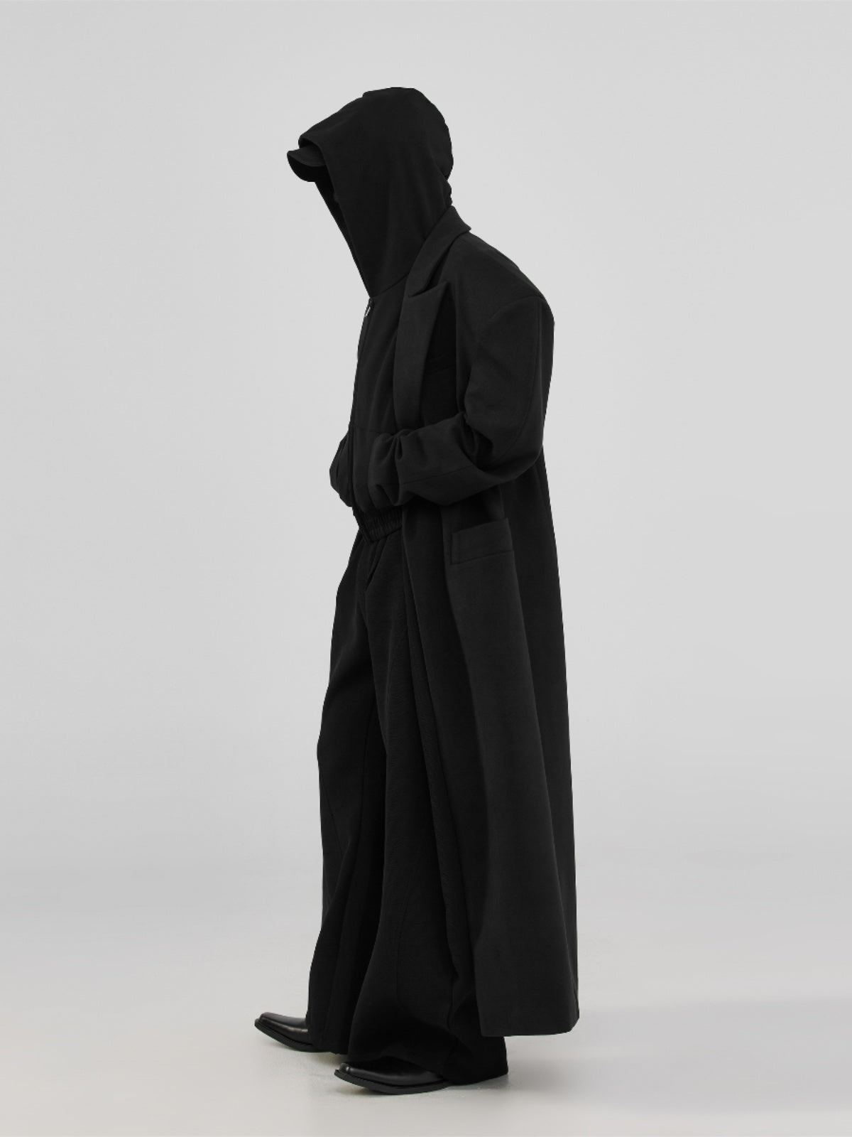 Minimalist Silhouette Long Wool Coat