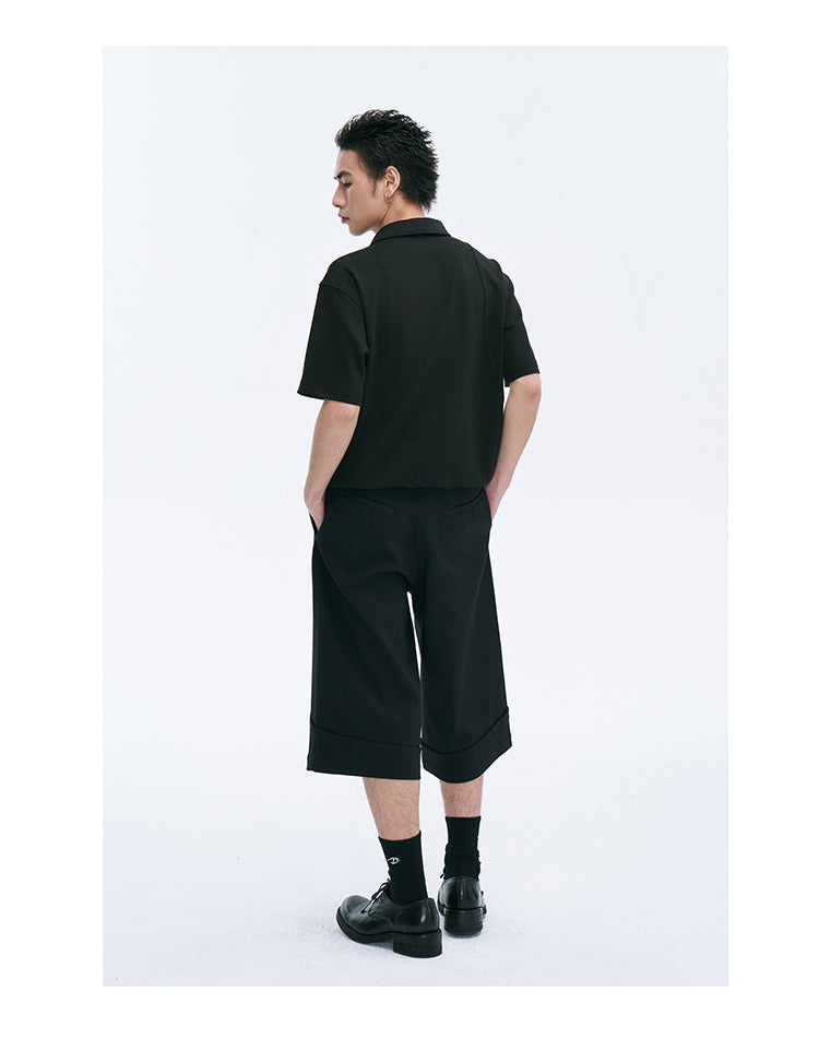 Sheepskin lapel shirt