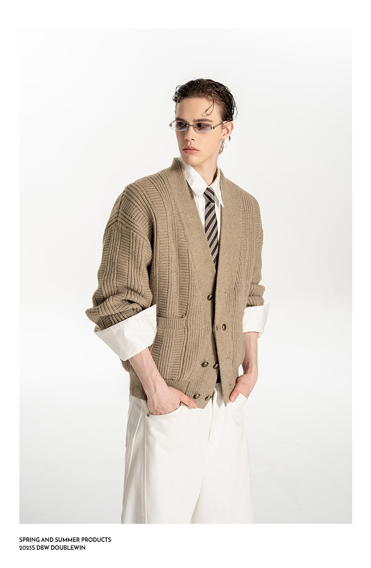 Loose Double-Breasted Cardigan