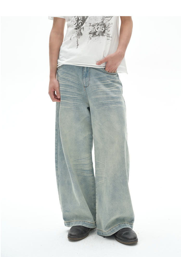 Water Ripple Denim Pants