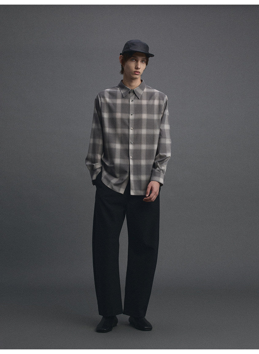 Worsted Wool Checkered Shirt