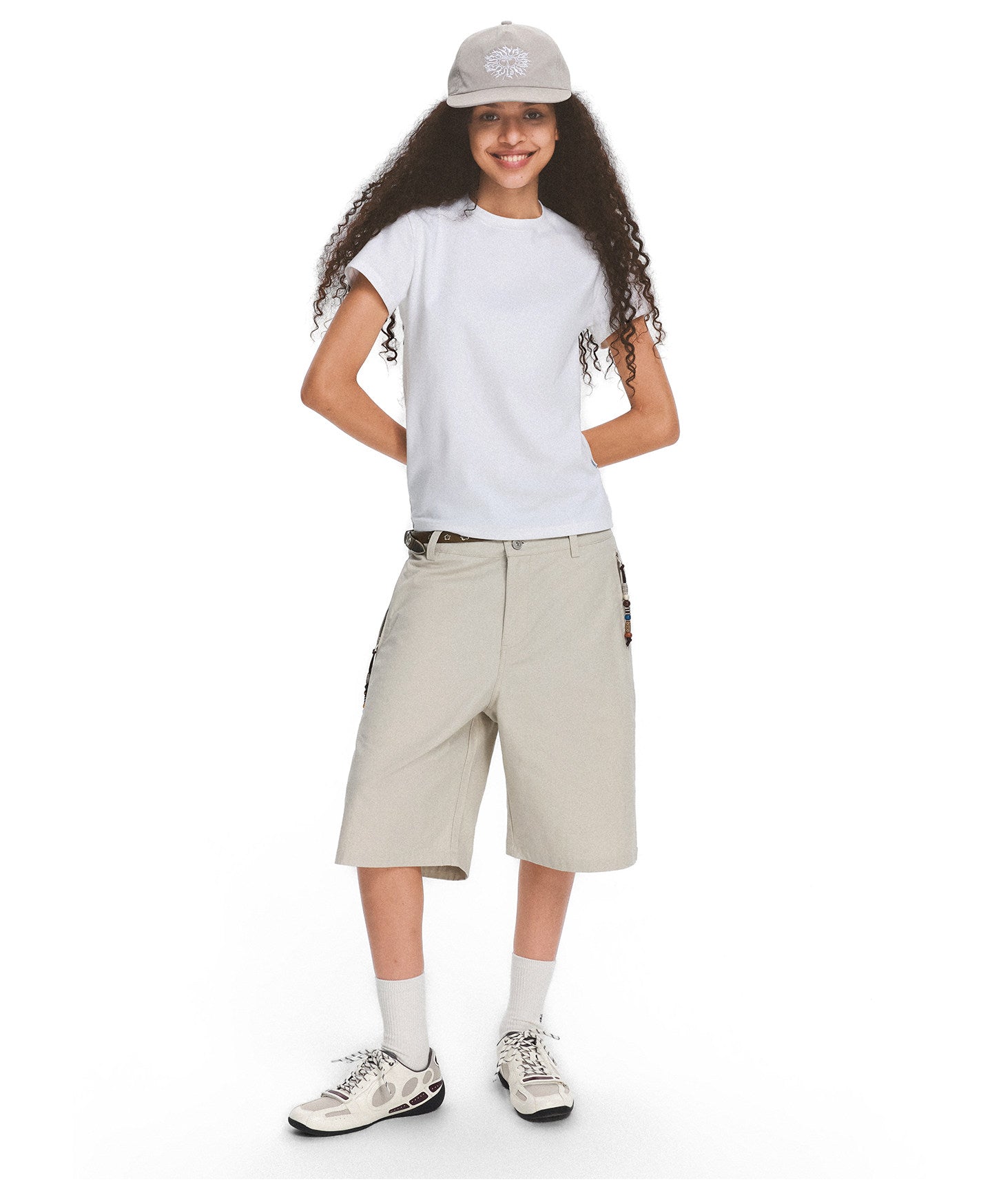 Vintage Cotton Shorts with Beads
