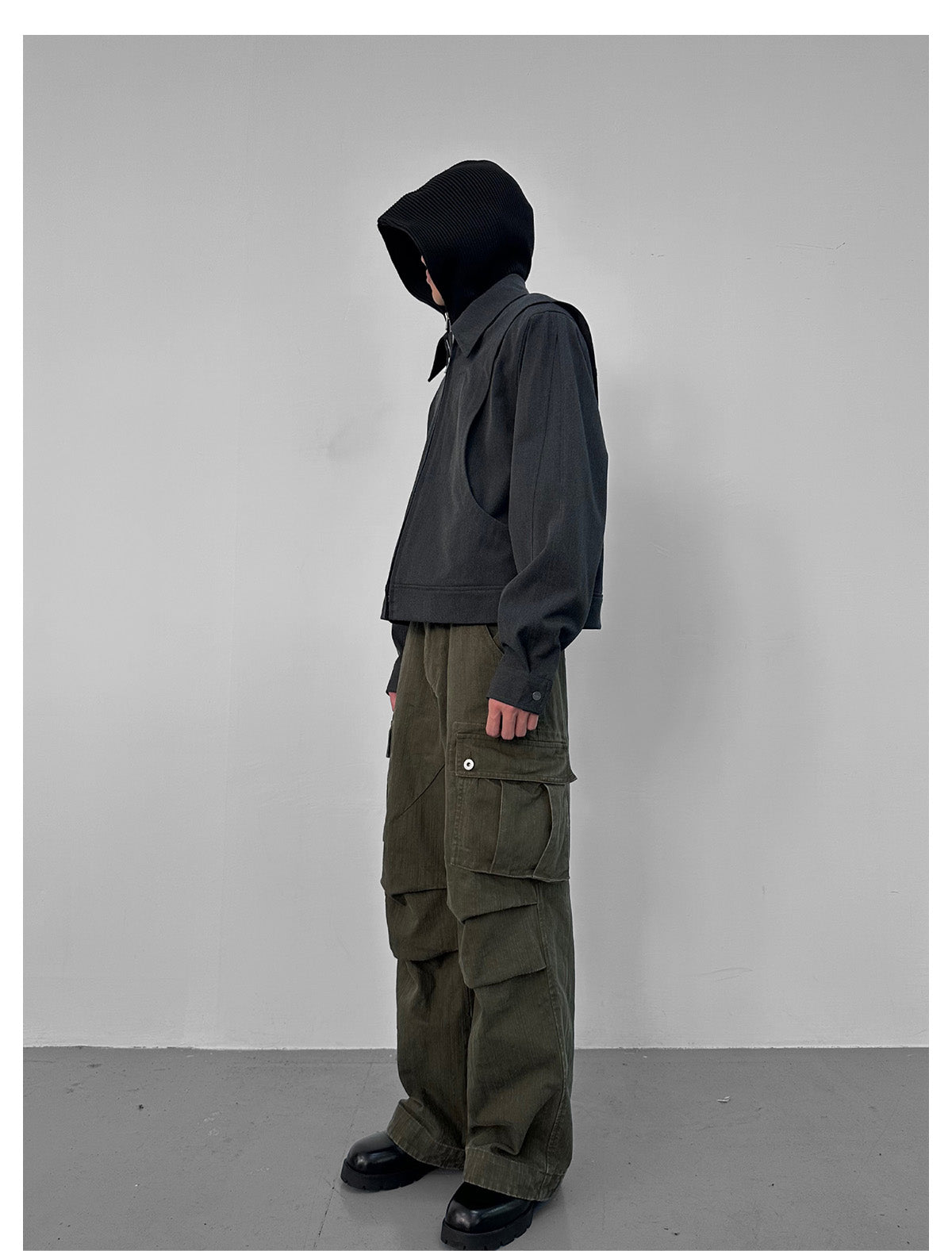 Double-pleated design casual pants