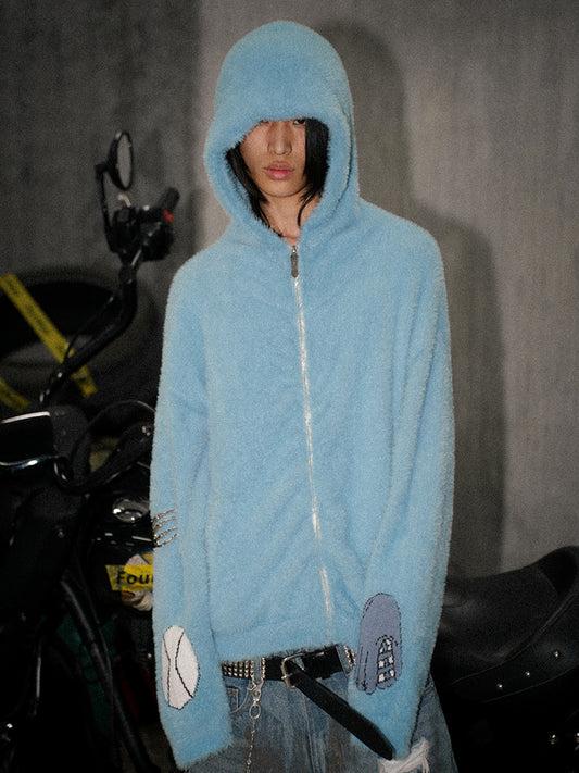 Embroidered Hooded Jacket