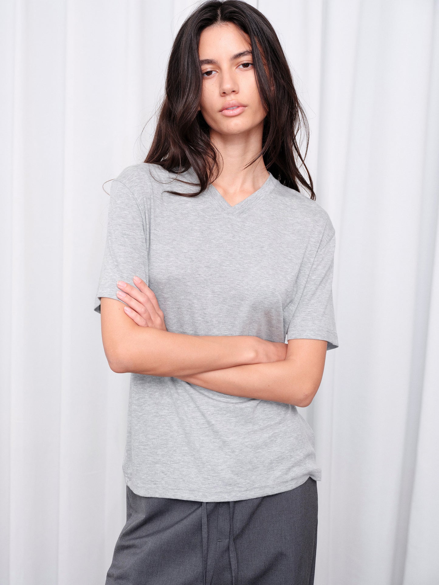 Elegant V-Neck Slim-Fit T-Shirt