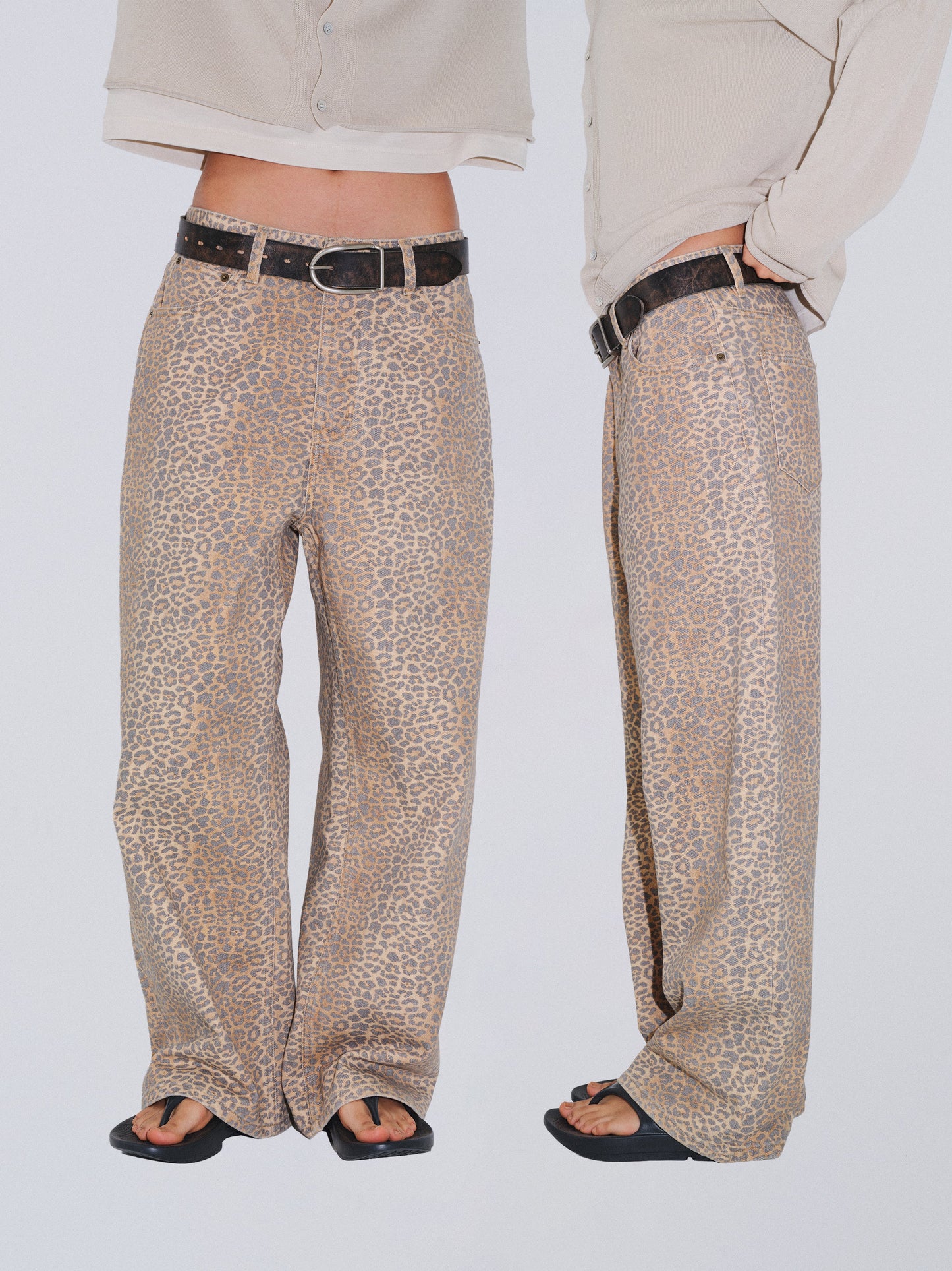 Vintage Leopard-Print Jeans