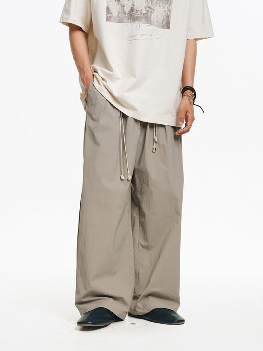 Side Bone Pleats Casual Pants