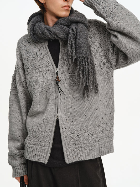 Twist Zip-Up Cardigan