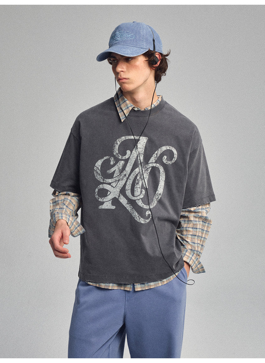 Square-Collar Silhouette Casual Shirt