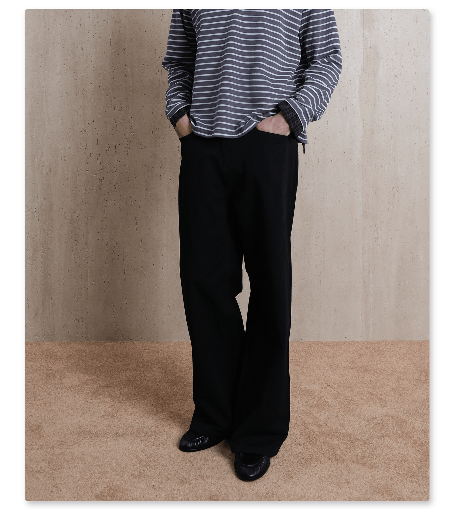 Washed and Distressed Finish Casual Pants