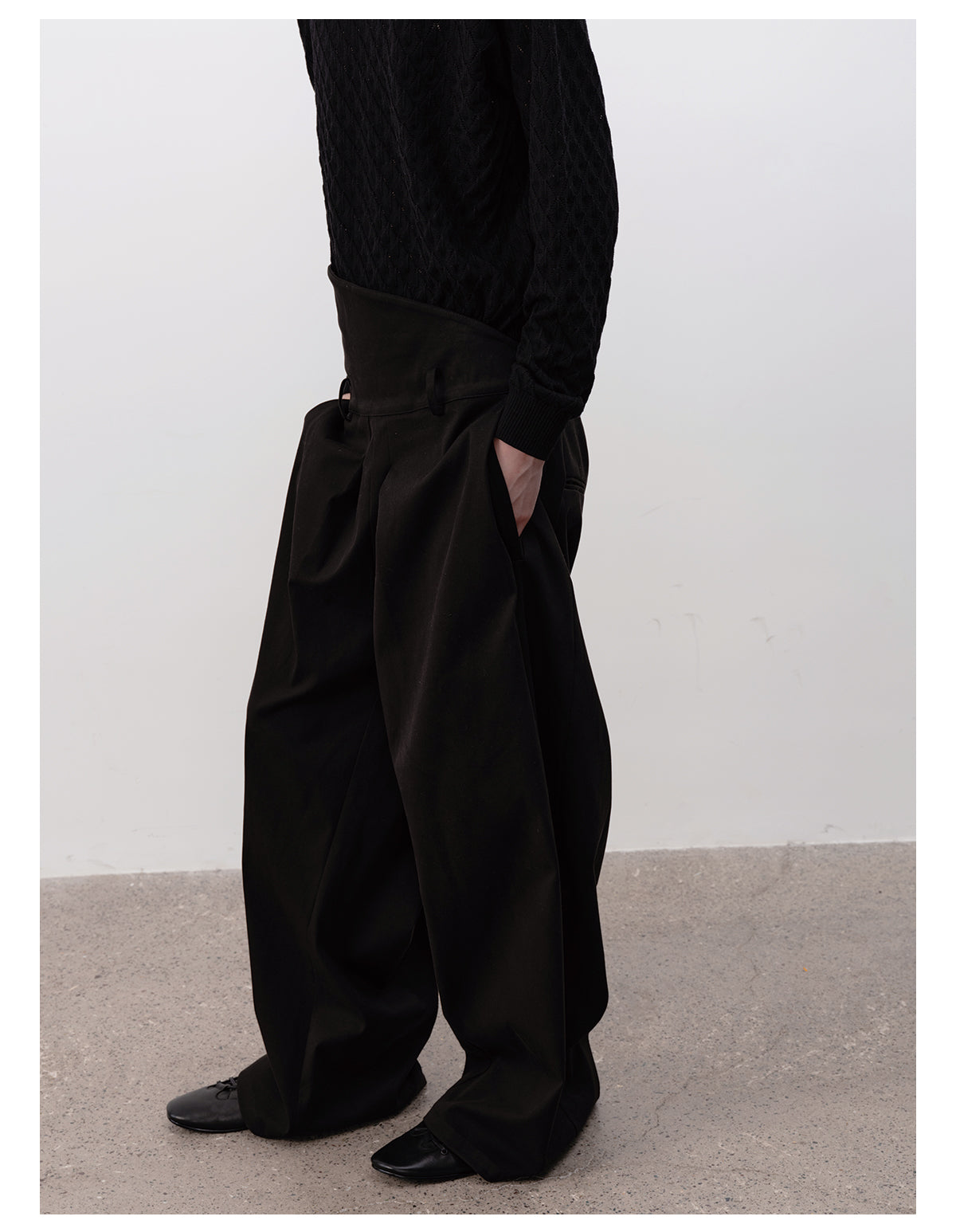 Double-Pleated Design Casual Pants