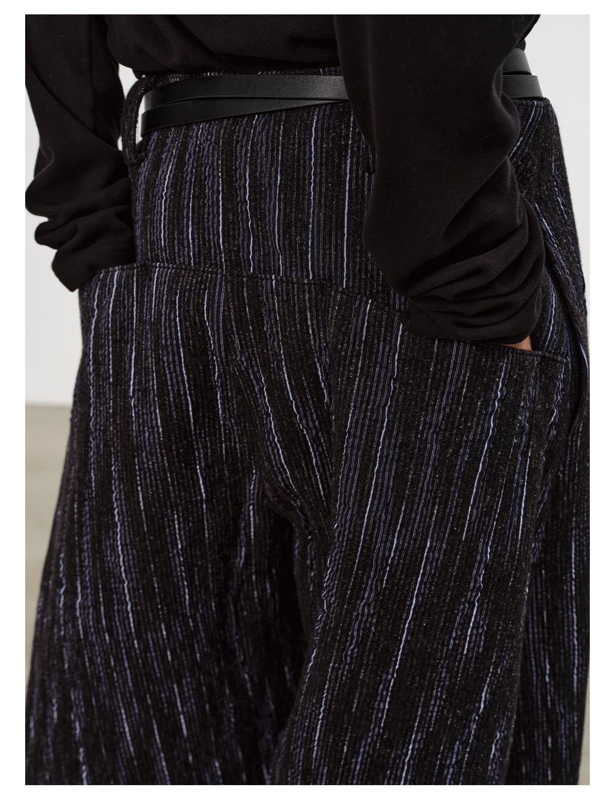 Pleated Jacquard Casual Pants