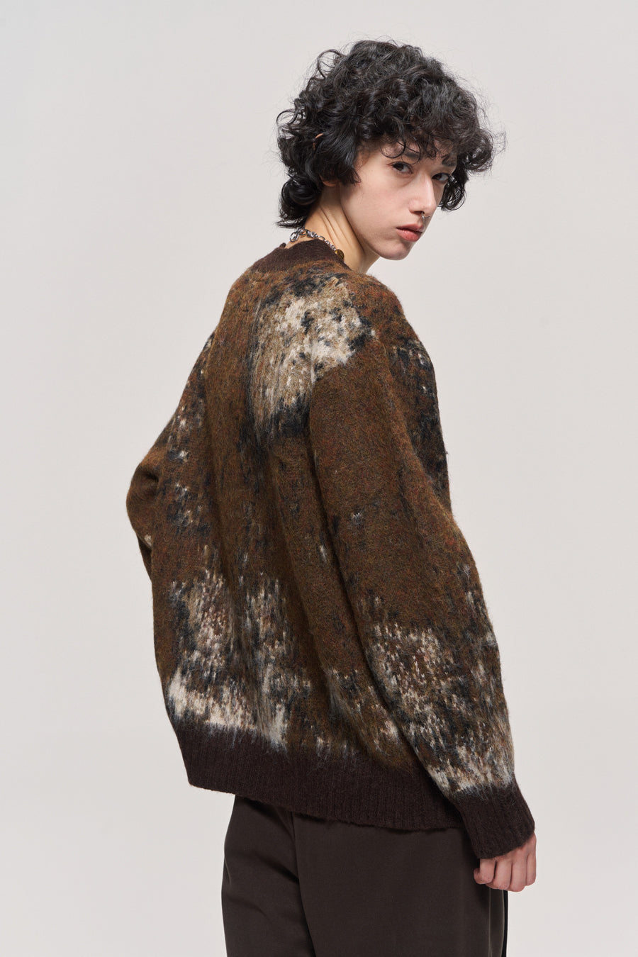 Gradient Wool Blend Cardigan