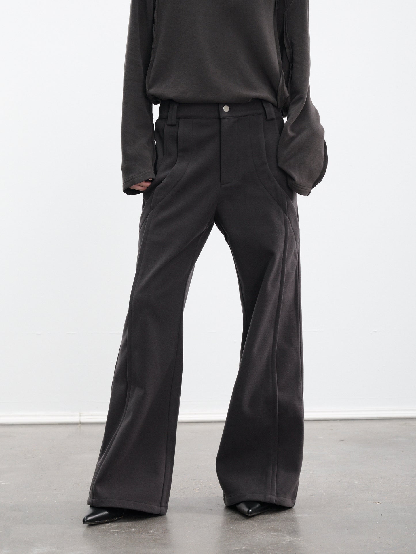 Deconstructed Wide-Leg Casual Pants