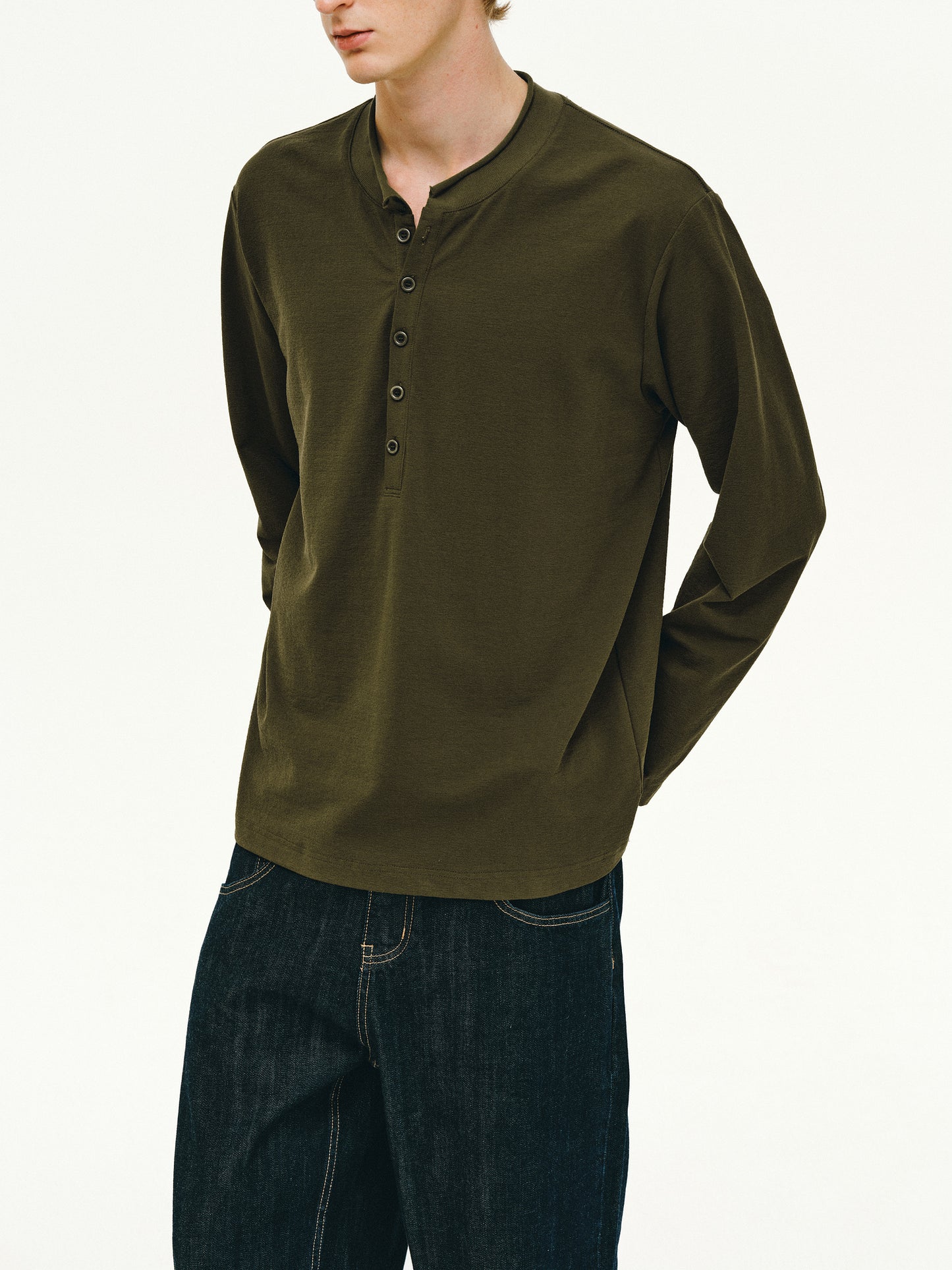 Henry-collar T-shirt