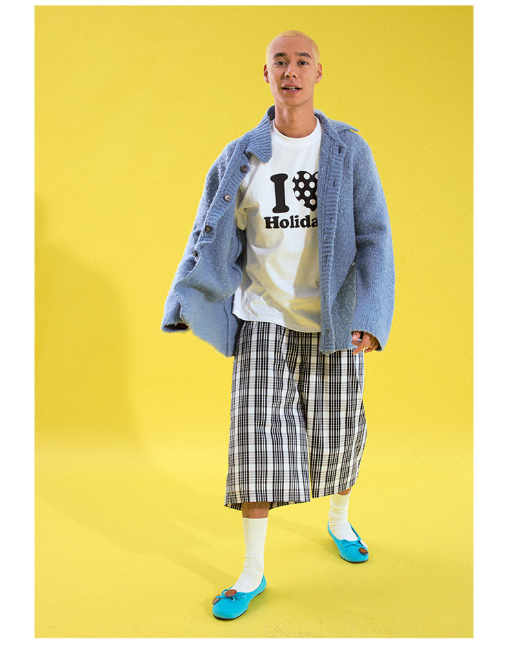 Check Drawstring Shorts