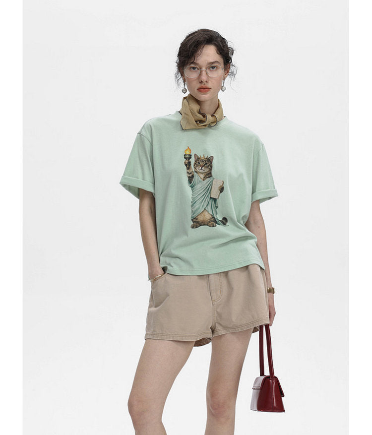 Moisture-wicking quick-drying printed T-shirt