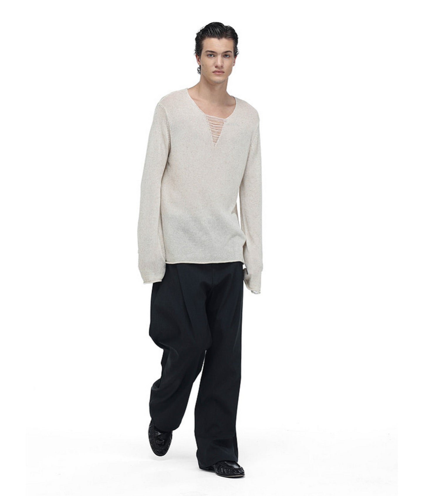Vintage-Style Pleated Casual Pants