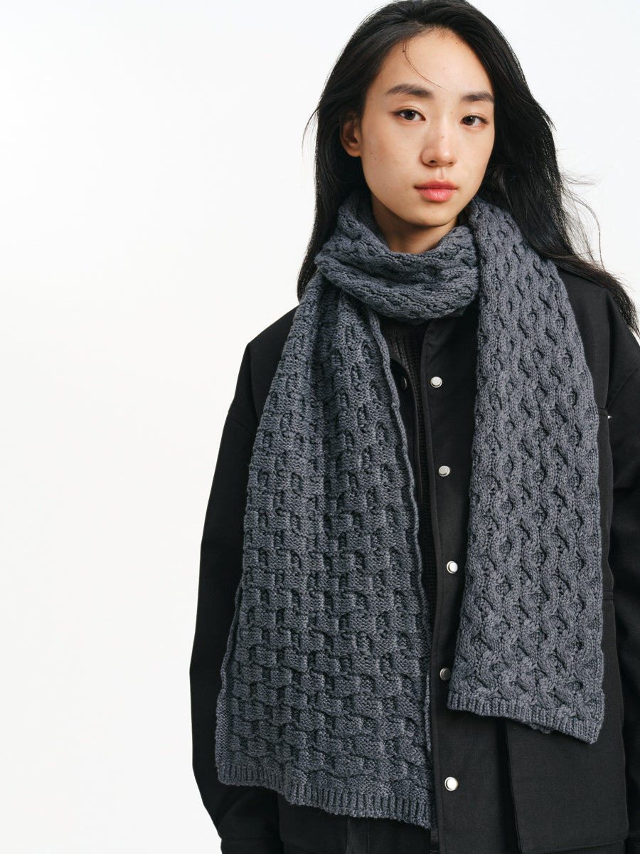 Cable-knit Heated Long Scarf