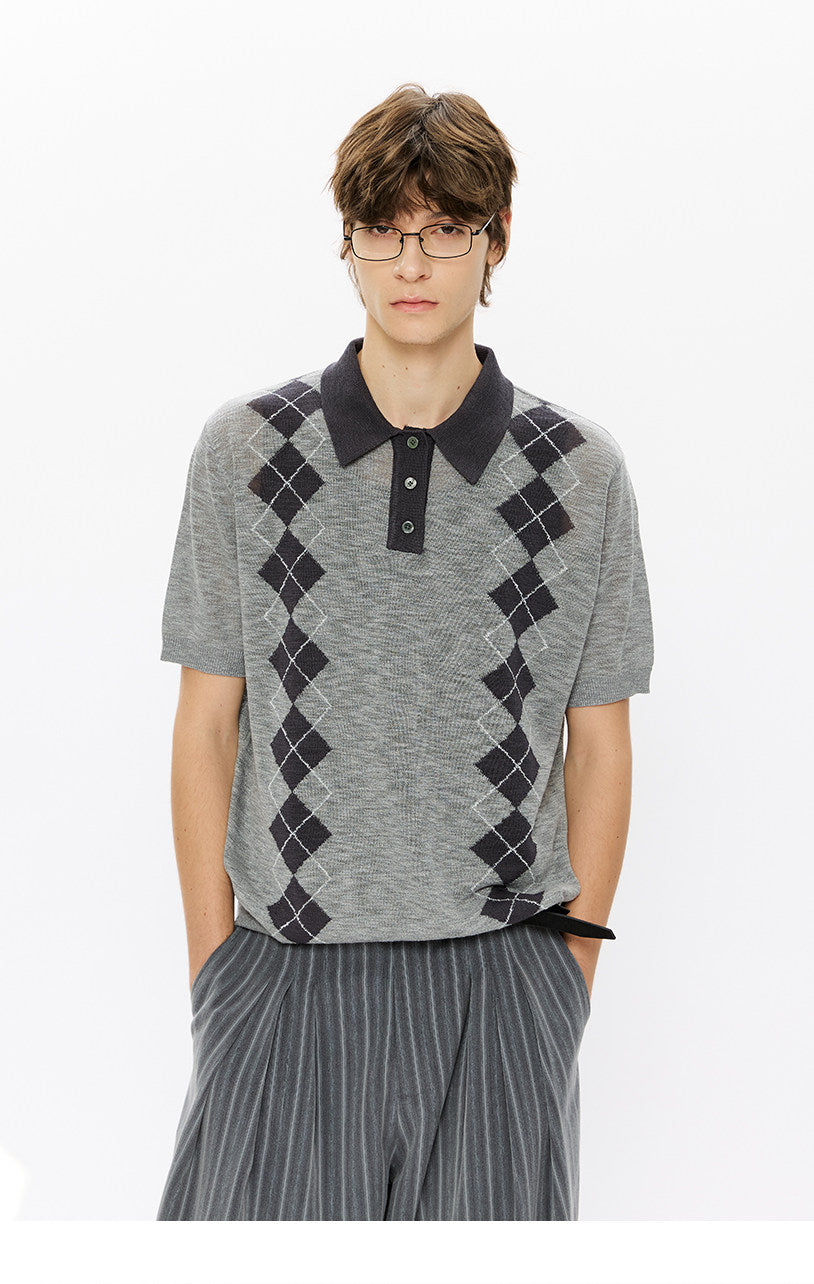 Knit polo shirt