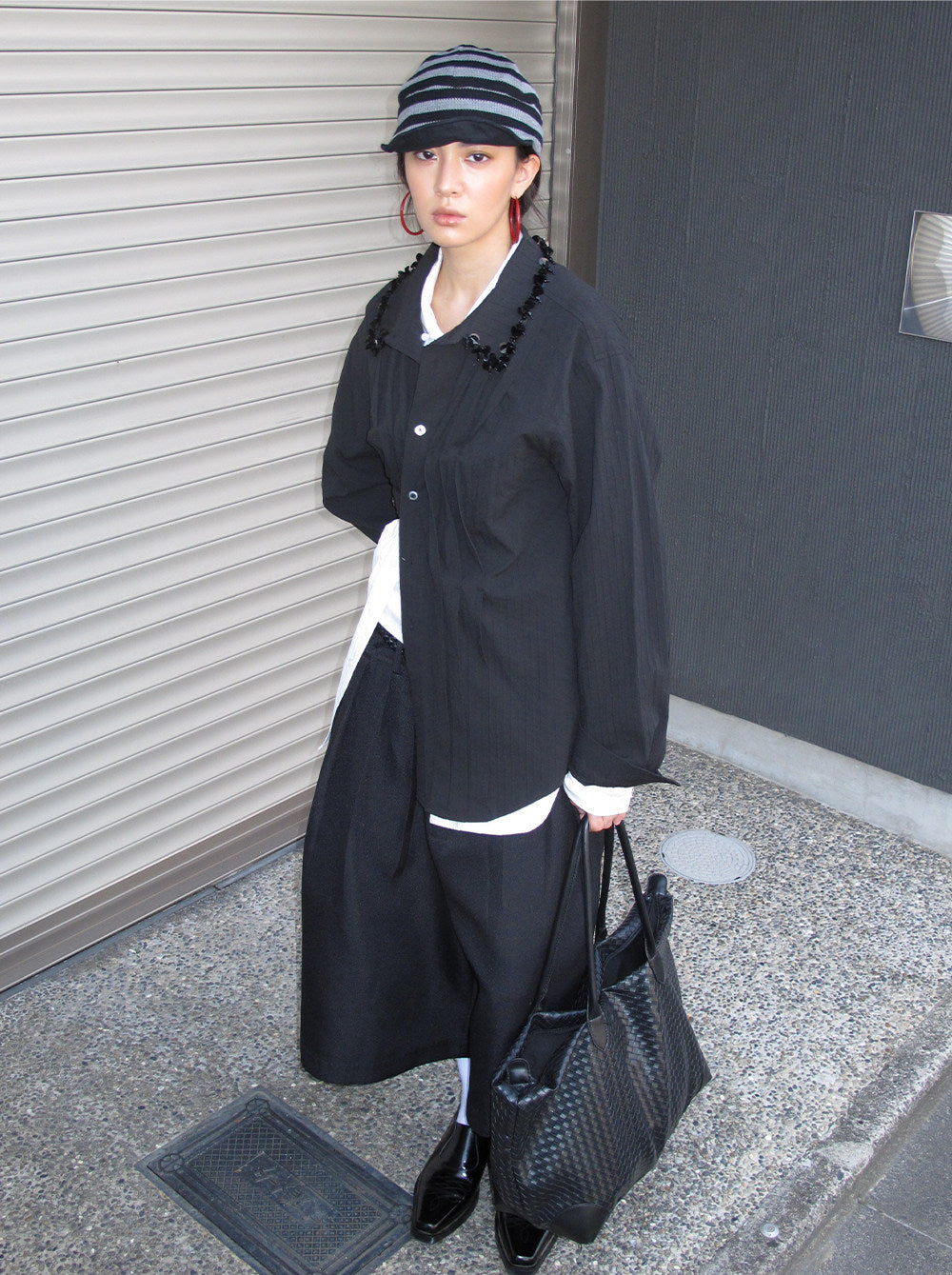 Rhinestone Collar Casual Shirt