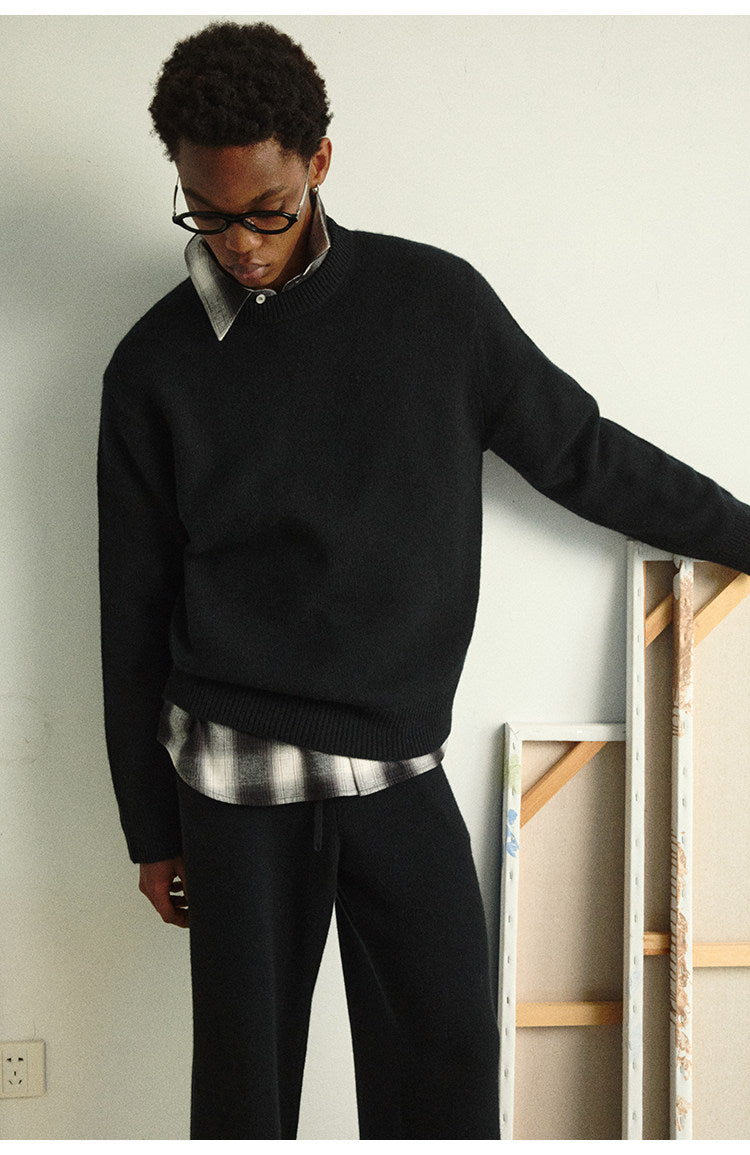 Wool & Cashmere Blend Crew Neck Sweater