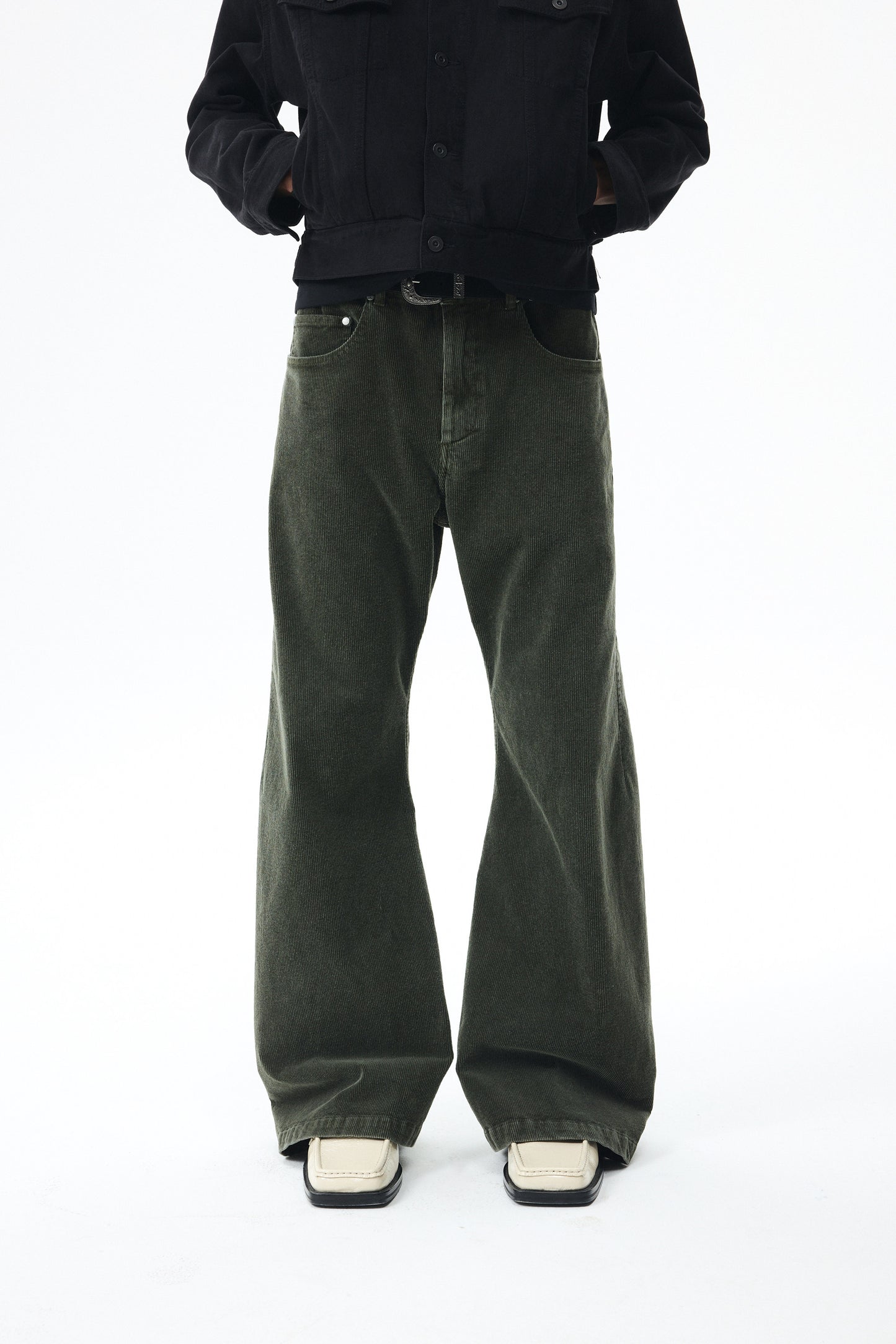 Wash-Finish Corduroy Flare Pants