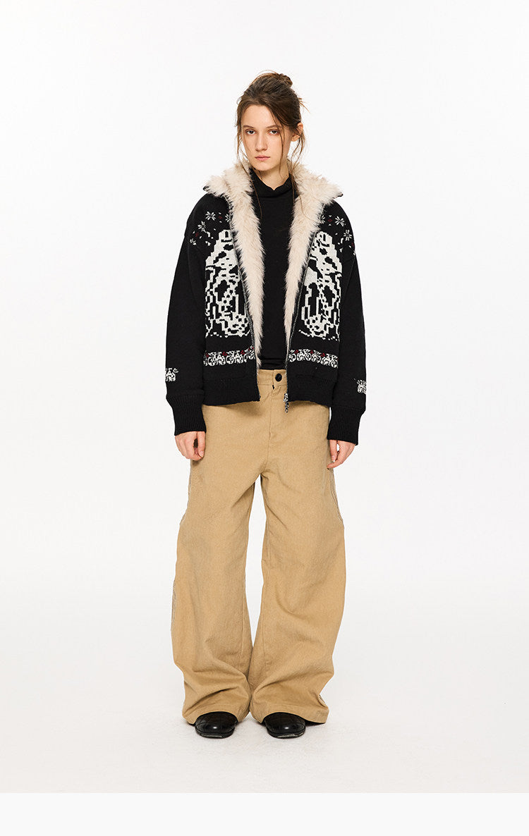 Long-Haired Bulky Knit Jacket