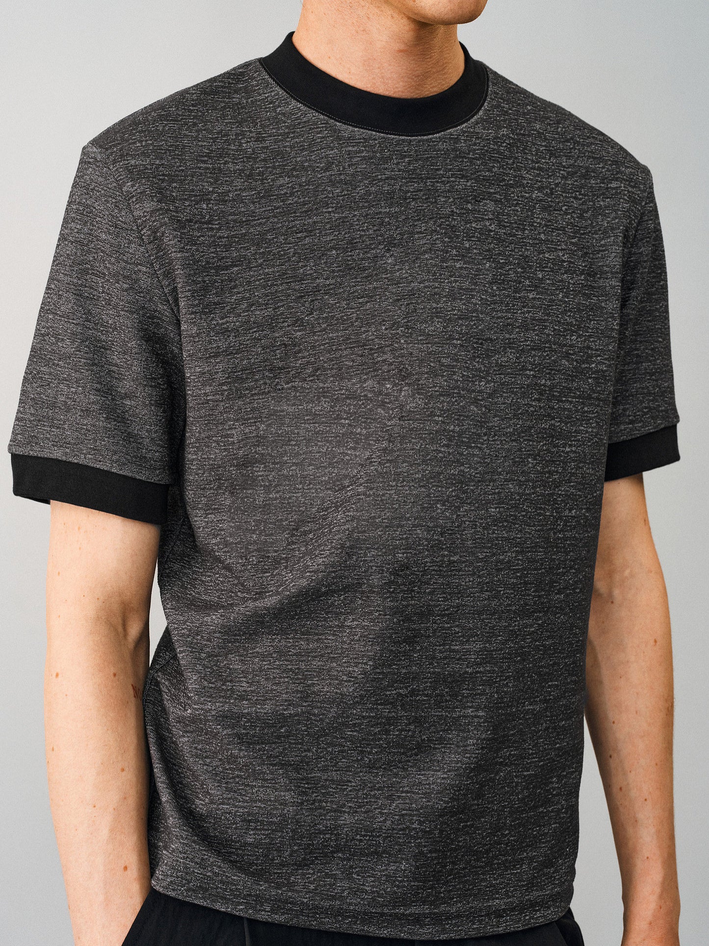 Contrast-Color Loop-Knit T-Shirt