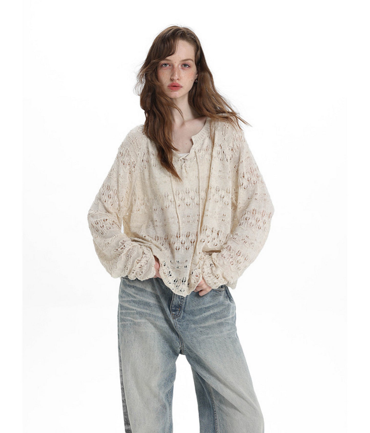 Lightweight Flyknit Tie-Up Sweater