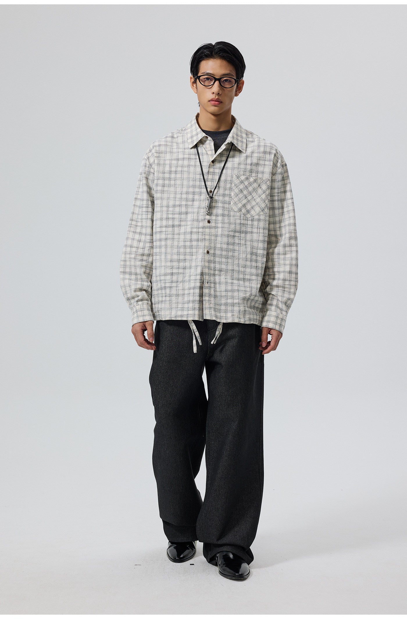 Cotton Textured Bubble Check Shirt