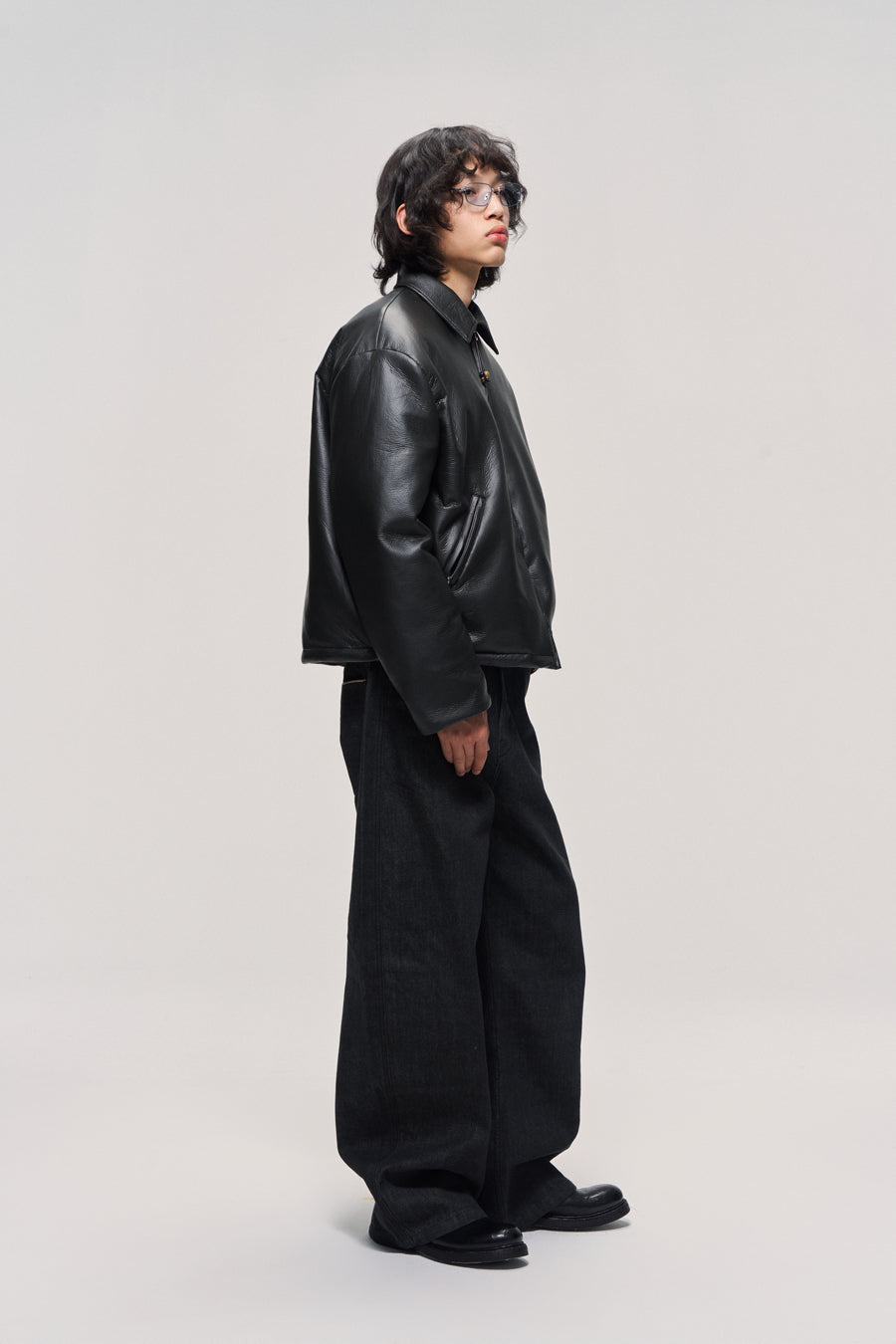 Thick leather jacket