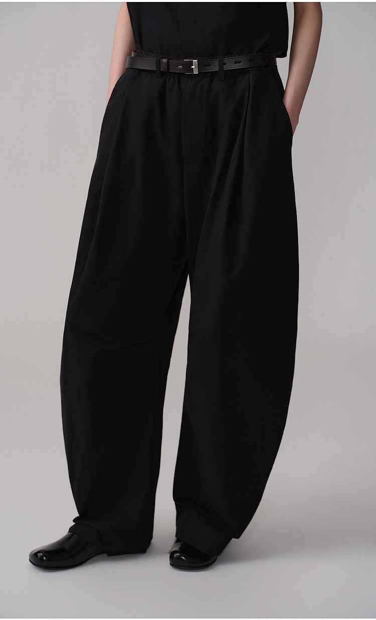 Simitara Pleated Elastic-Waist Casual Work Pants