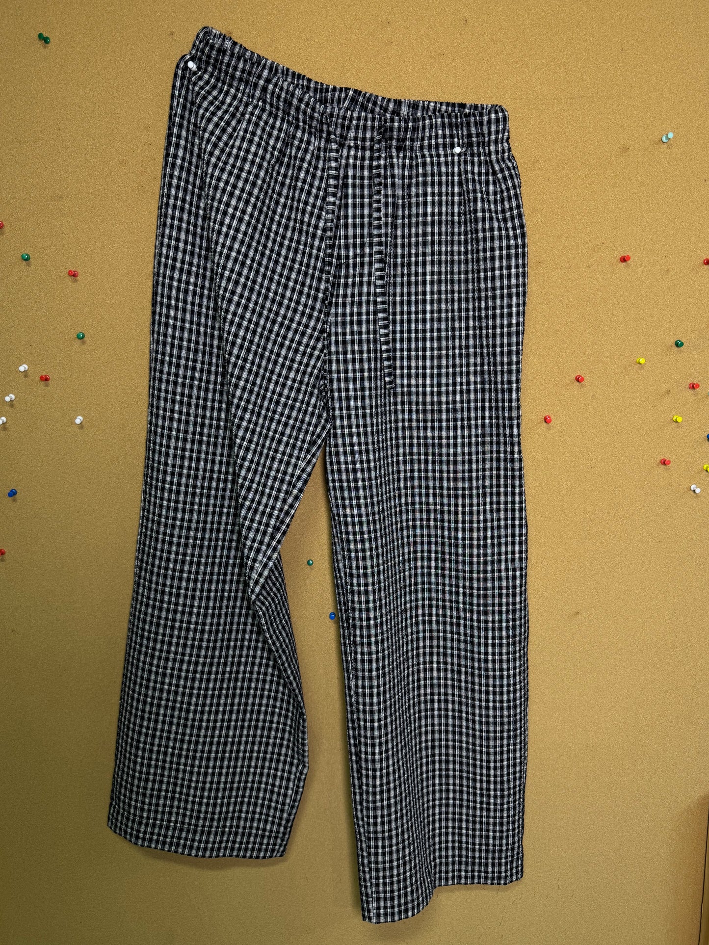 Check Pattern Loose-Fitting Casual Pants