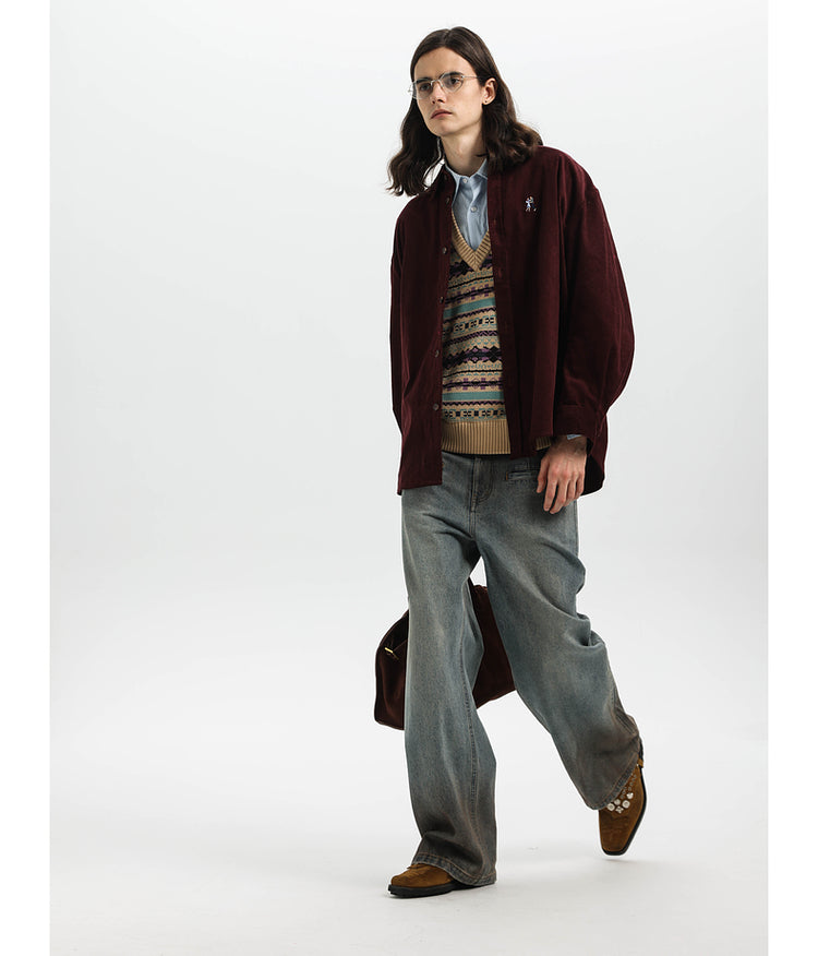 Gradient wash straight jeans