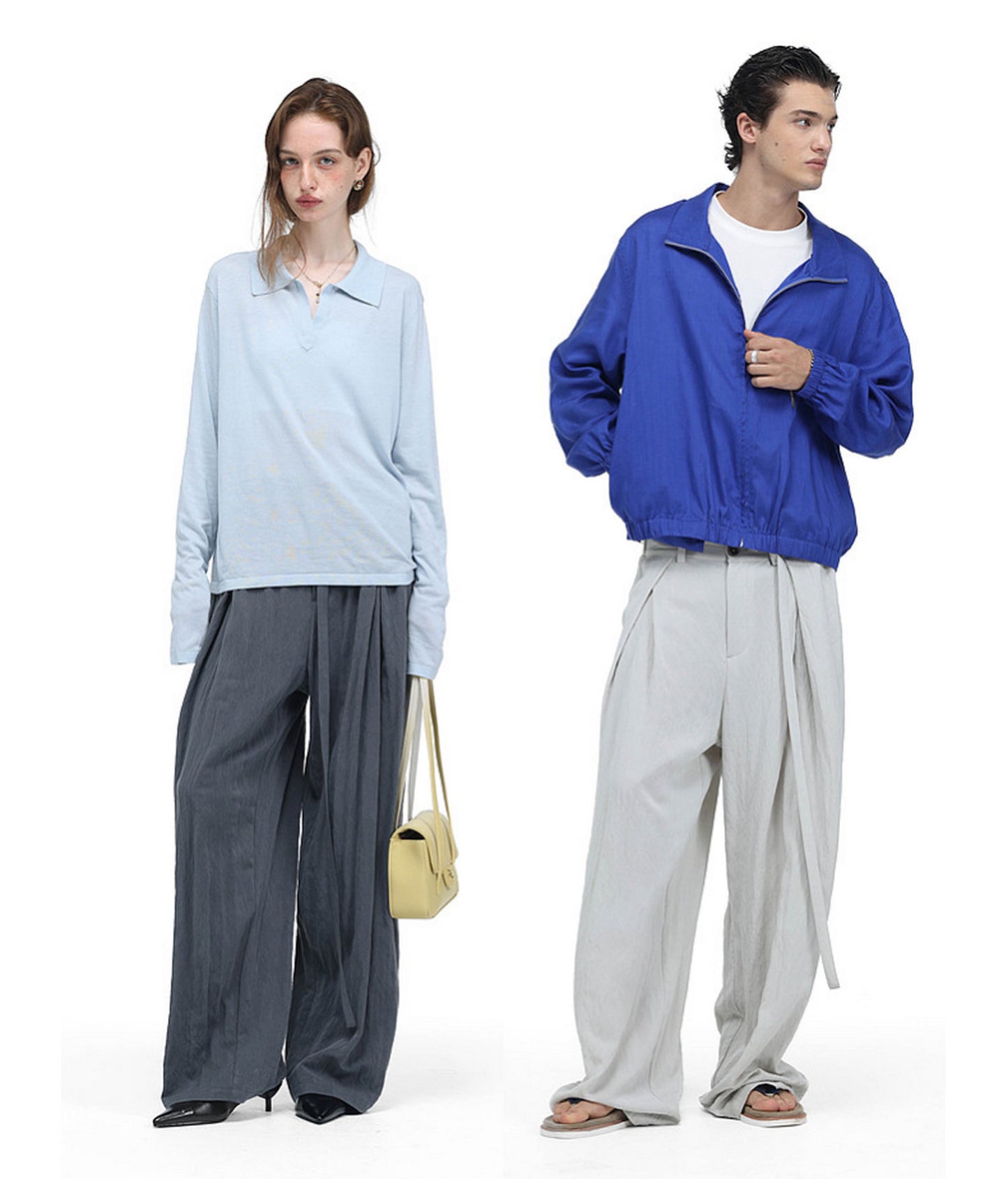 Pleated Casual Pants with a Belt