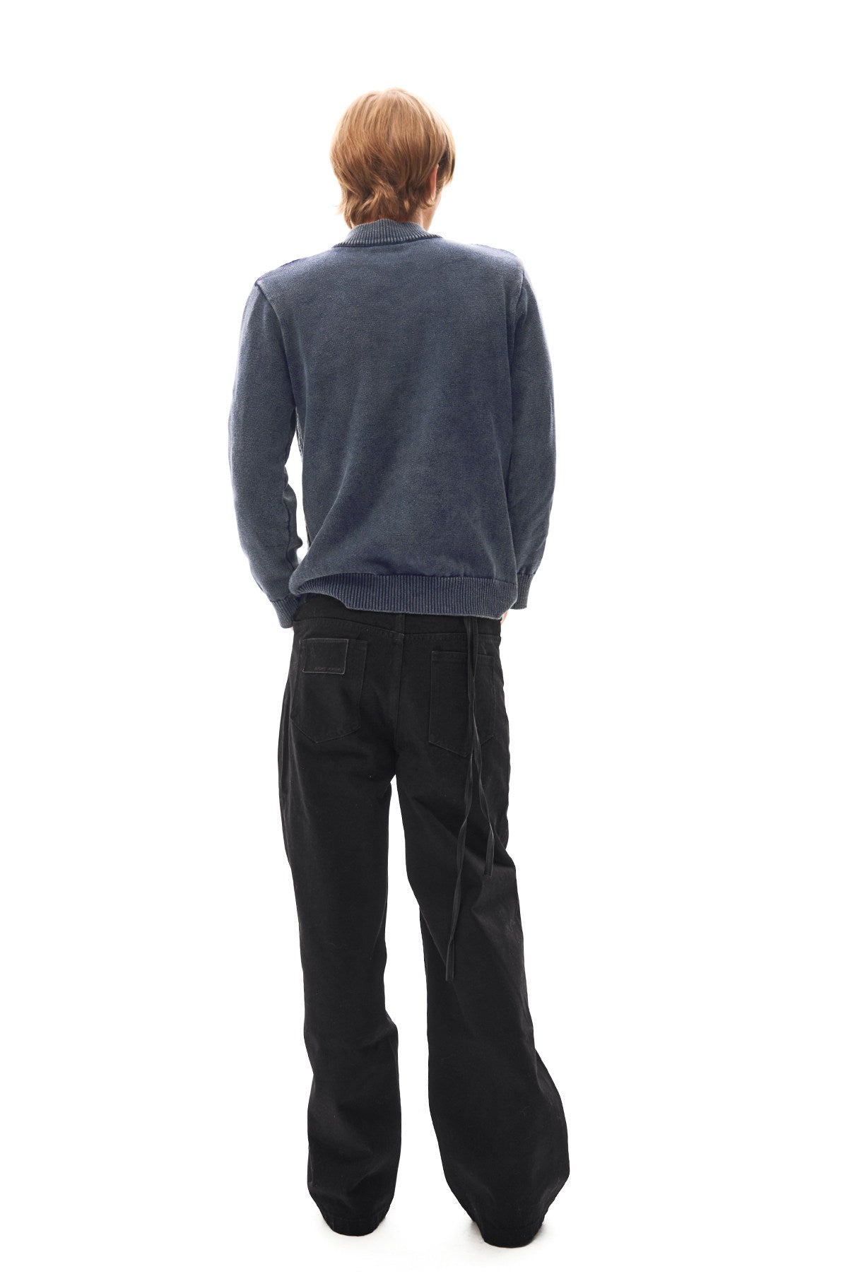 Cable Texture Jacquard High-Neck Sweater