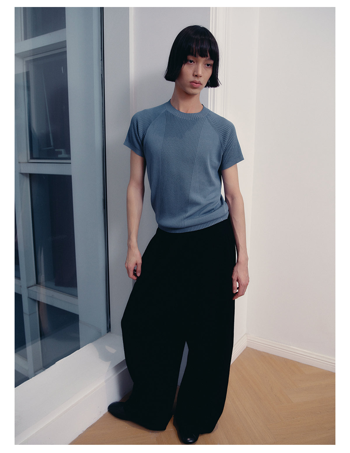 Ice Silk Fabric Knit Shirt