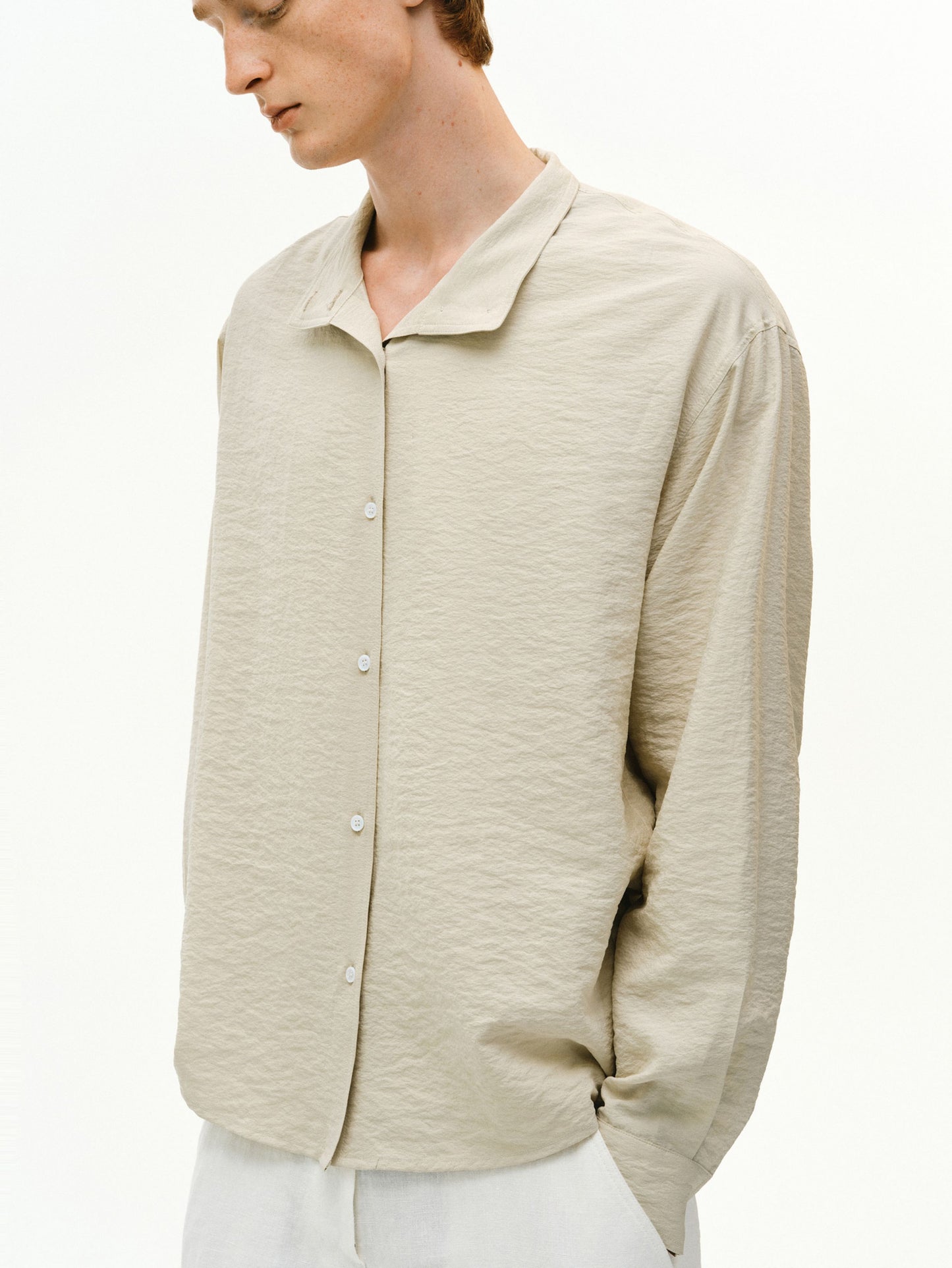 Silk Stand Collar Shirt