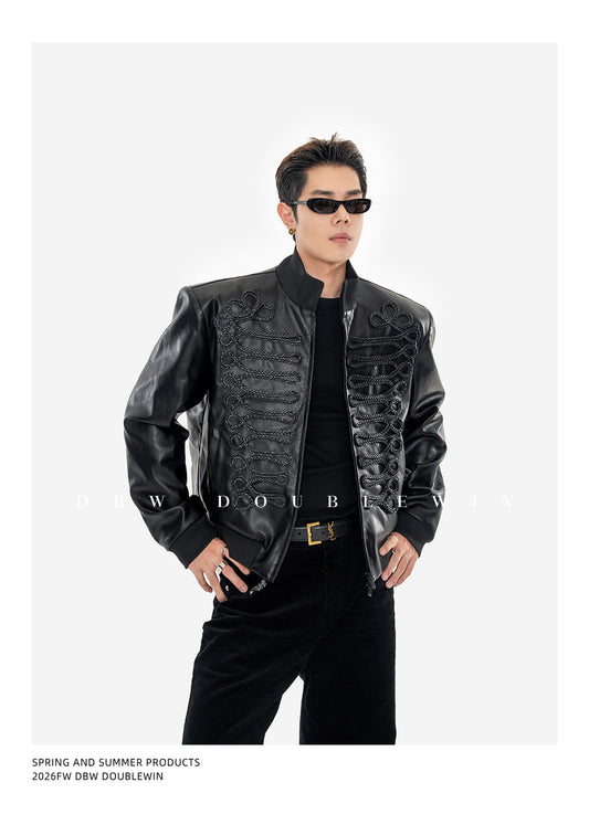 Braided Leather Jacket