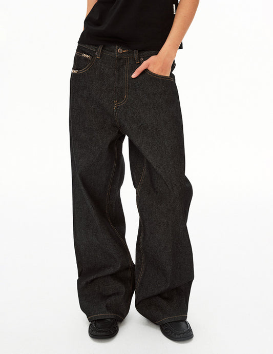 Premium Straight-Leg Raw Denim Pants