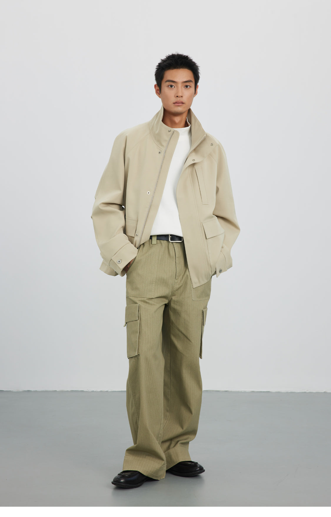 Stand collar short jacket